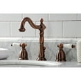 thumbnail image 4 of Kingston Brass KB197PLAC Heritage Widespread Bathroom Faucet with Brass Pop-Up, Antique Copper, 4 of 9