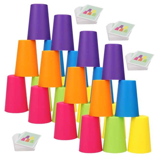 Vasos Apilables Juguetes ApileCups 4Pzas 7x10cm Plástico ABS Multicolor Vasos Apilables.