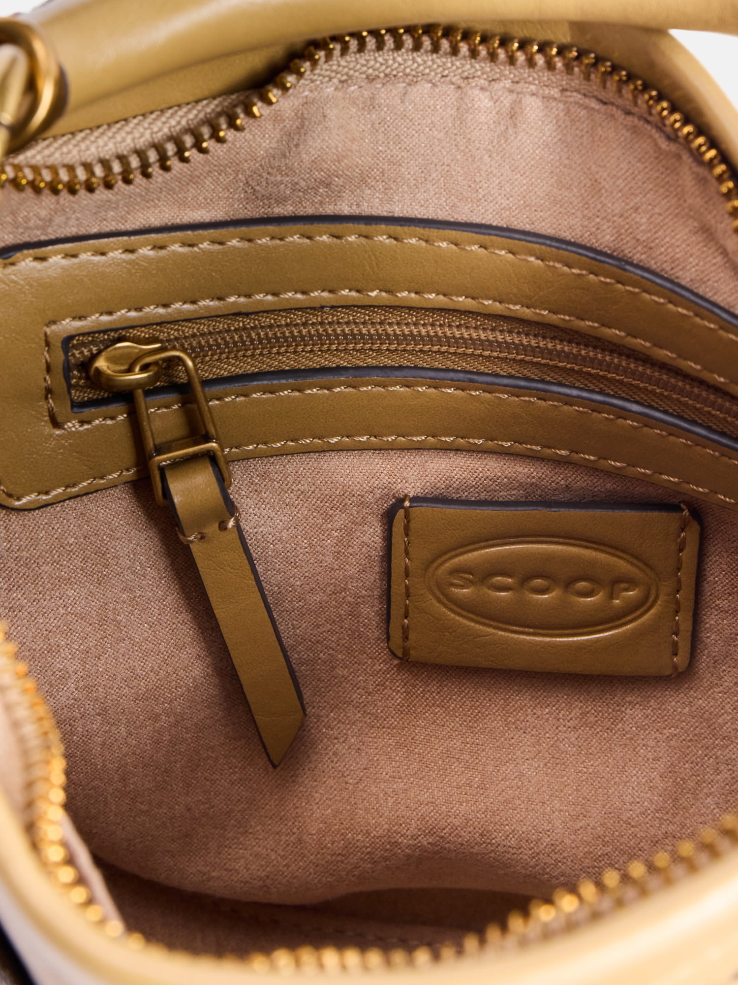 Scoop Women's Chain Top Handle Paillette Mini Handbag, Camel