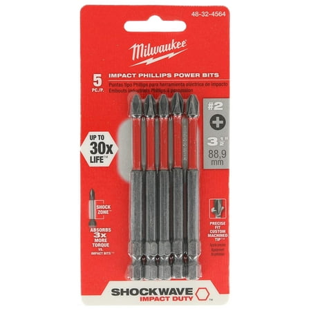 UPC: 0045242249343 | Milwaukee 48-32-4564 Power Bit  #2 Drive  Phillips Drive  1/4 in Shank  Hex Shank  3-1/2 in L  Steel