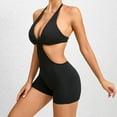 thumbnail image 4 of REALiKUN Jumpsuits for Women Sexy Workout Cutout Backless Butt Lift Shorts Rompers Athletic Yoga Built in Bra Unitard Bodysuit, 4 of 6