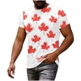 thumbnail image 3 of UVEASISHA Mens Canada T Shirt Canada's Independence Day Short Sleeve Graphic Tees Big and Tall Casual Maple Leaf Printed T-Shirts Lightweight Gym Workout Shirts Red M, 3 of 9