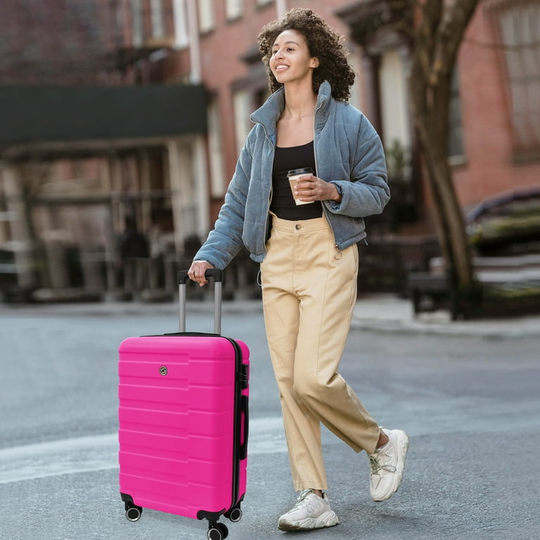 ZAP! 4 Piece Hardside Luggage Set, Spinner Wheels, TSA Lock, Rose