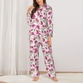 thumbnail image 2 of Picia Lilies Flowers Pattern Women’s Long-Sleeve Sleepwear Set - Soft 2-Piece Loungewear with Pockets, Comfy PJs for Relaxing Nights-Small, 2 of 7