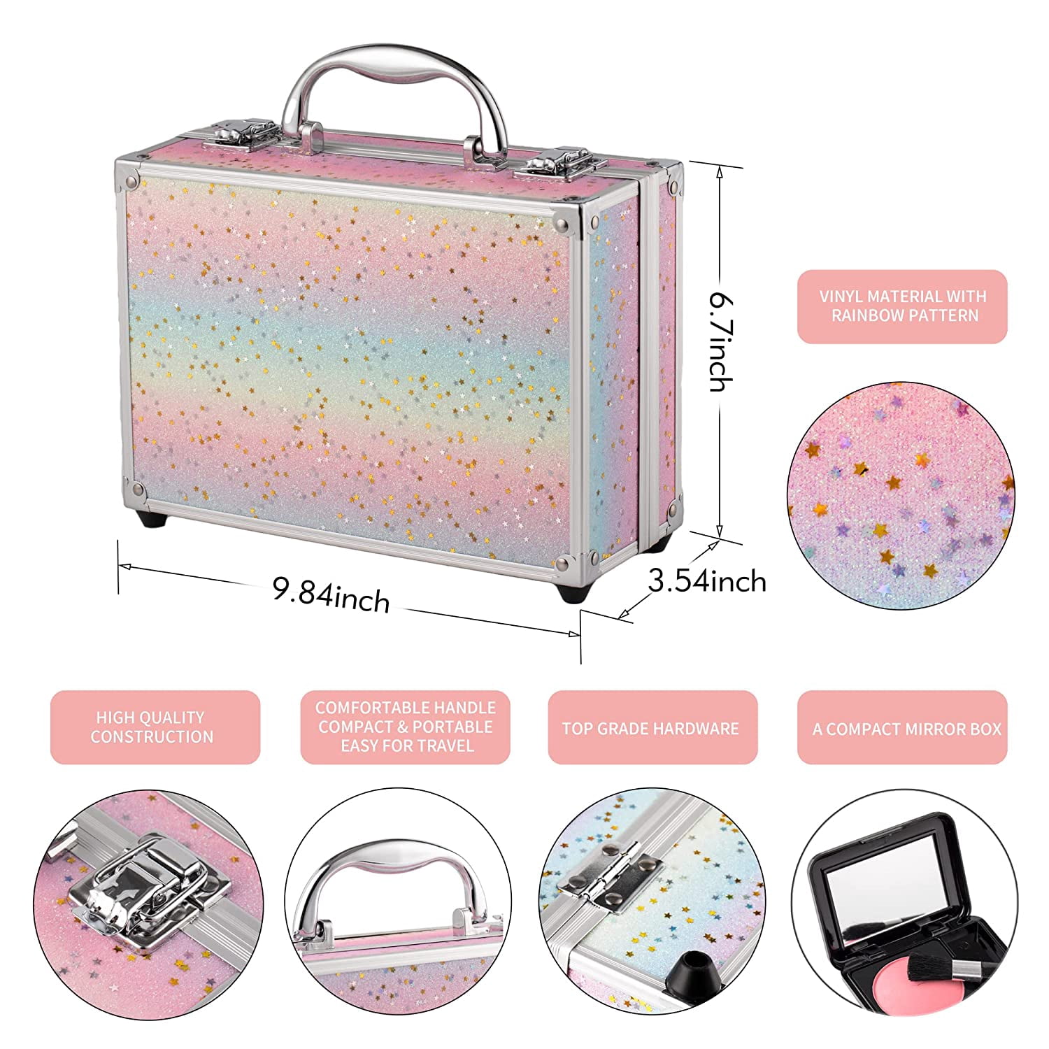 Hot Sugar Makeup Kit for Girls 10-12, All-in-One Kids Makeup Set for Teens, Starter Cosmetic Set for Women (Rainbow)