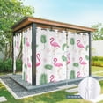thumbnail image 6 of Pink Flamingos Outdoor Curtains for Patio Waterproof,Windproof Privacy Curtains with Weighted Bottom,Summer Green Tropical Palm Leaves Outside Drapes for Picnic Garage Backyard Cabana 54"x95" 2 Panel, 6 of 8