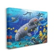 thumbnail image 2 of Stupell Industries Manatees & Fish Swimming Coastal Painting Gallery Wrapped Canvas Print Wall Art, 2 of 5