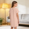 thumbnail image 5 of CCRFTGI Linen Short Sleeve Summer Dress for Child Girls 10-12 Basic A Line Swing Skater Dress Loose Fit Holiday Girls Fashion Dresses Pink 11-12 Years, 5 of 9