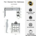 thumbnail image 7 of Miniyam Modern Metal Twin Size Loft Bed with Desk for Kids and Teens, Black, 7 of 7