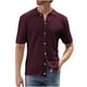 thumbnail image 1 of pstuiky Camisas de manga corta para hombre, Blusa informal de punto con cuello vuelto, manga corta y color liso para hombre camisas casuales para hombre l, 1 of 6