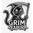 thumbnail image 5 of Black Cat Grim Reapurr Adult White Long Sleeve Hoodie-Medium, 5 of 6