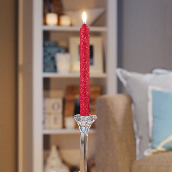 ROOT Unscented Red Timberlineâ„¢ Aristaâ„¢ Taper Candles box of 2