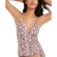 thumbnail image 2 of Rachel Roy PYTHON PINK Printed Halter Tankini Swim Top, US X-Small, 2 of 5