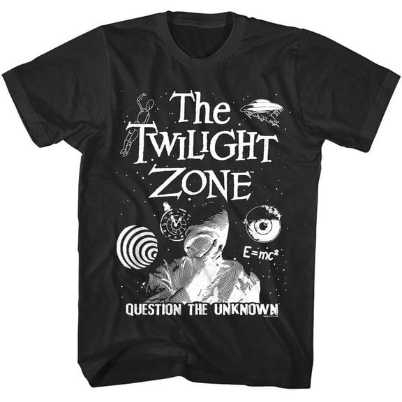 Twilight Zone Question The Unknown Men's T Shirt (Black, AdultXL)