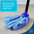 thumbnail image 3 of Mr Cleanie 2-Pack Twin Double.Chequered Strip Mop - White and Blue Replacement Head, 3 of 7