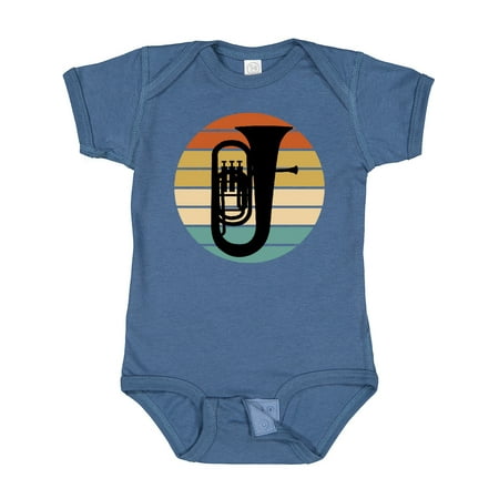 

Inktastic Tuba Music Retro Sunset Silhouette Gift Baby Boy or Baby Girl Bodysuit