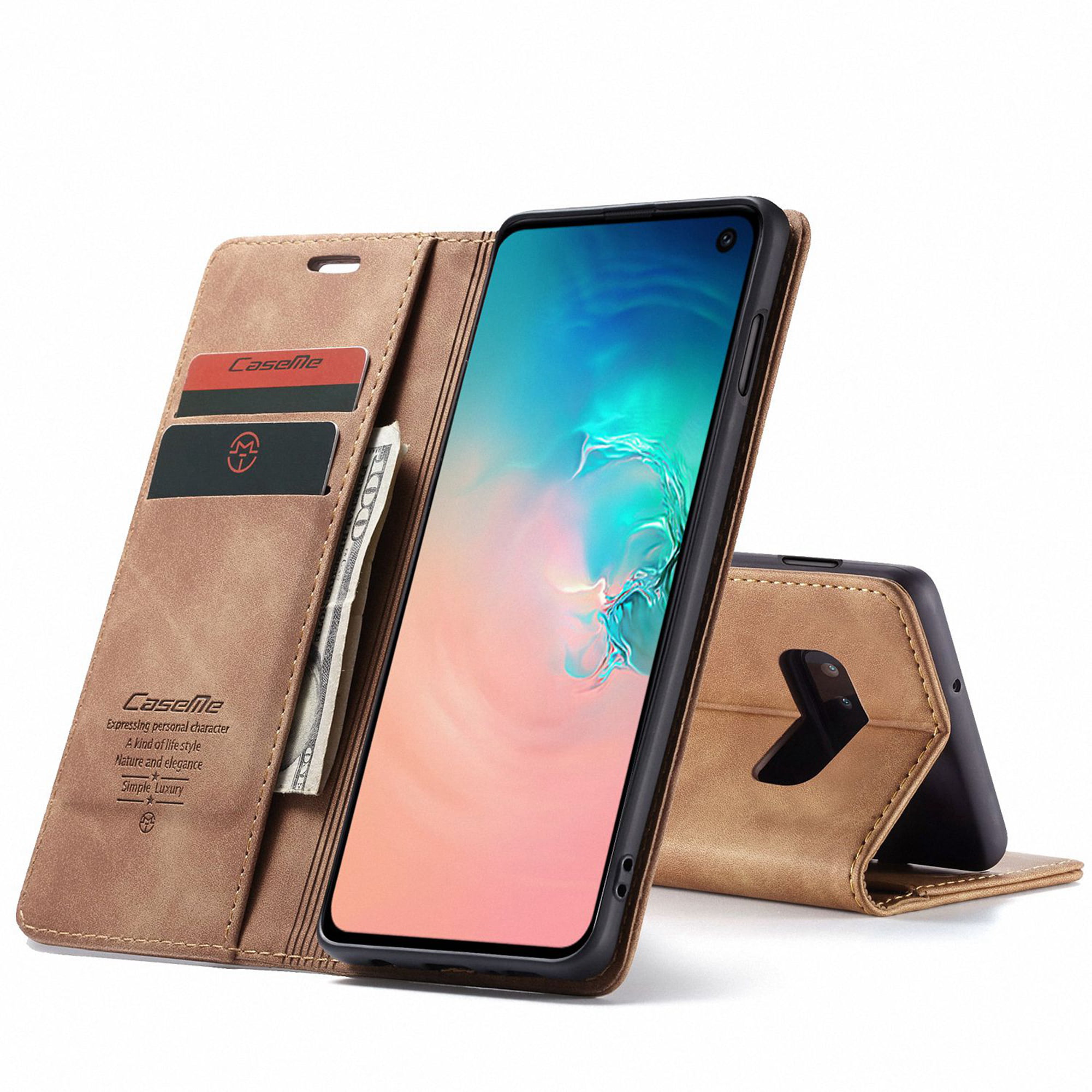 Shockproof Flip Case Cover for Samsung Galaxy S10e Lomogo Leather Wallet Case for Galaxy S10e with Stand Feature Card Holder Magnetic Closure LOYYO080313 Black