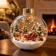 thumbnail image 2 of DefiDgd Lighted Clear Acrylic Christmas Ball Ornament,3D Miniature Snowy Winter Scene Hanging Bauble With Gold Cap for Xmas Tree Holiday Home Decor,Gift, 2 of 7