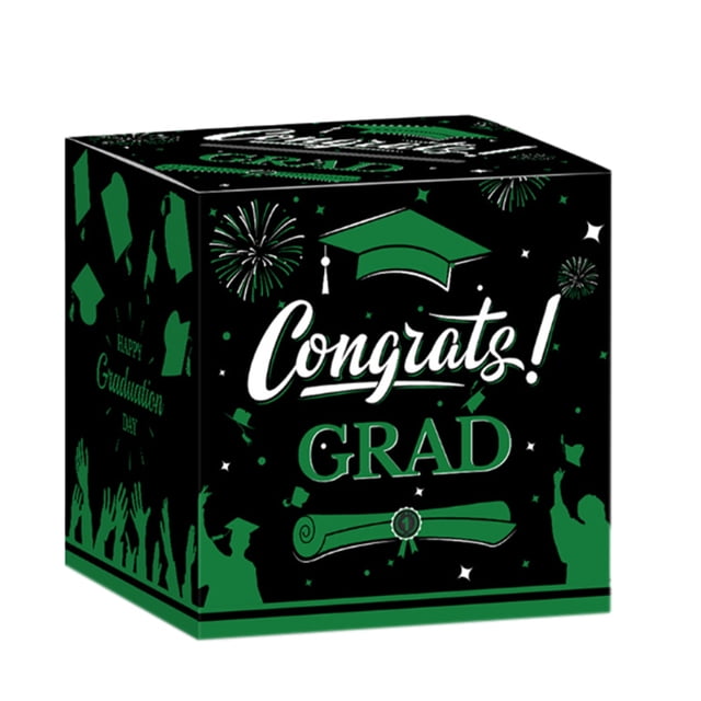Graduation 2026 Card Green Gold Congrats Grad Holder With Wishing Cards Class Of Party For High School College Celebration