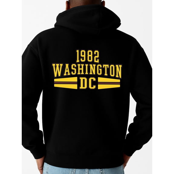 1982 Washington DC funny hoodies mens sweatshirts black Sporty Athletic Hoodie For Fall & Winter Soft & Comfortable Casual Sporty Style vintage Fashion Unisex hoodie