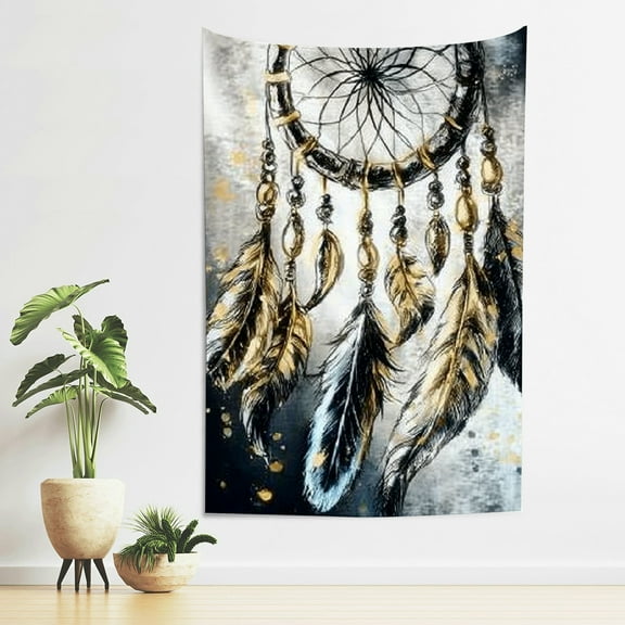 ZFLMY Dream Catcher Feathers Beads Tapestry Wall Art for Home Decor 40*60in