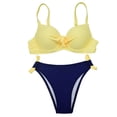 thumbnail image 3 of MSJUHEG Bralette Bikini Set,Thong String 2 Piece Bikini Set,Mid Rise Bikini Sets for Women,Tummy Control Bikini for Women,Swim Suits for Women 2025,Bikinis Set,Tie Back Bathing Suit Yellow S, 3 of 4