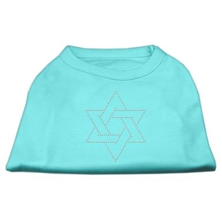 Mirage Pet Products Star of David Rhinestone Shirt Aqua XS - 8