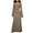 Khaki, variant on Dress for Women Women Spring Sexy Casual Round-Neck Solid Long Leeve Dress Casual Dress for Women