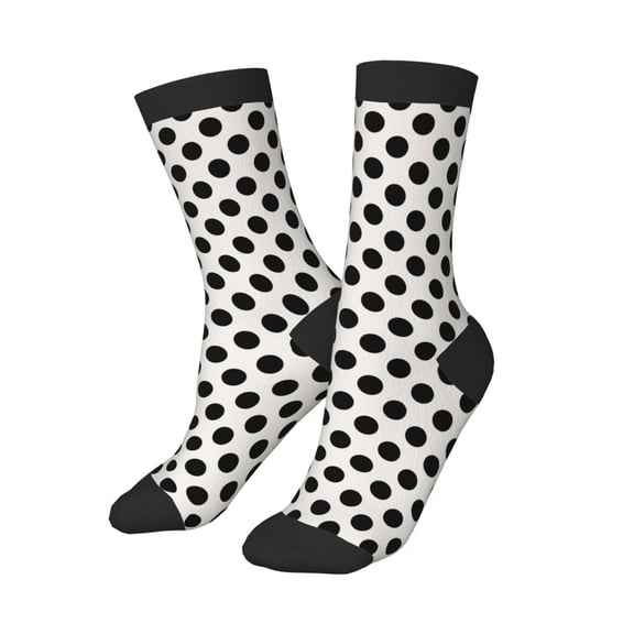 Kids Girls Boys Socks - Modern black polka dots Comfort Breathable Crew Socks for Boys Girls Kids, Soft Athletic Running Socks for Boys Socks 6-10 Years Old