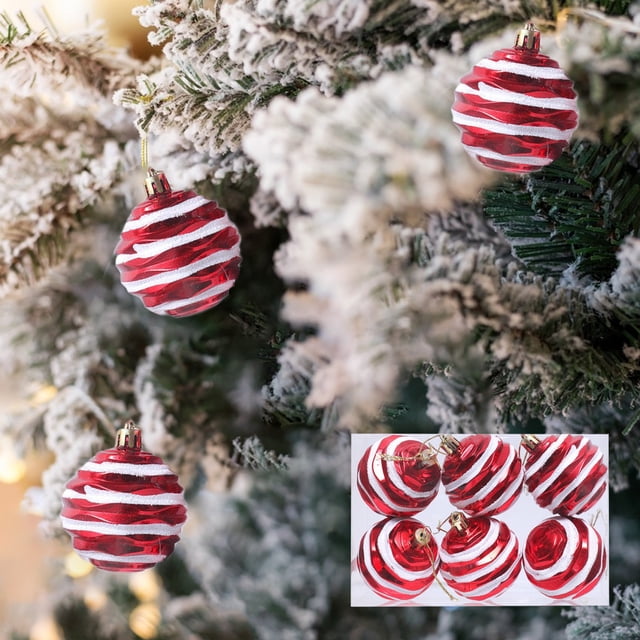 Fiudx Adornos Colgantes para Árbol de Navidad, de Plástico Irrompible, con Diseño Multicolor Brillante, Fáciles de Colgar para Exhibiciones Festivas, Decoración Navideña para El Hogar, Juego de 6 Pie