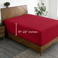 thumbnail image 2 of (2 pack) Bare Home Fitted Sheet - 22" Extra Deep Pocket - Premium 1800 Collection - Twin-XL, Red, 2 of 7