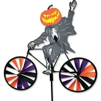 Premier Kites 20" Pumpkin Head Ghost on a Bike Spinner, Whirligig
