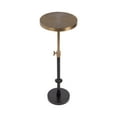 thumbnail image 4 of Kate and Laurel Engles Traditional Adjustable-Height Pedestal Drink Table, 10 x 10 x 30, Black and Antique Brass, Round Metal Plant Stand with Embossed Sunburst Pattern for Living Room Accent Table, 4 of 8