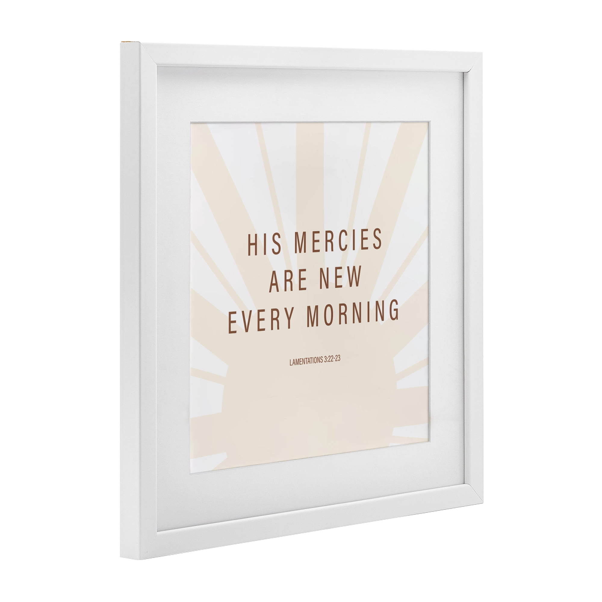 Stupell Industries His Mercies Are New White Framed Print Under Glass, design by SD Graphics Studio