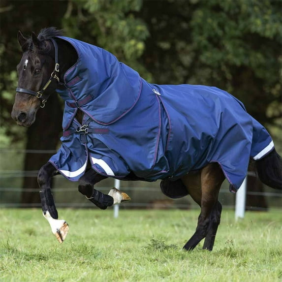 Rambo Optimo Turnout Sheet (0g Lite), Navy (Burgundy/Teal Trim), Size: 78