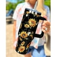 thumbnail image 4 of 40 Oz Tumbler With Handle 40oz Sunflower Tumbler With Lid Straw Double Insulated Travel Coffee Mug Sunflower Gifts For Women, 4 of 6