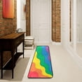 thumbnail image 3 of SKYSONIC 2X6 Feet Unique Pride Rainbow Ripple Runner Rug with Rubber Backing, Non Slip Entryway Rug Runner Washable Soft Area Rug Carpet for Hallway Bedroom Kitchen Decor, 3 of 6