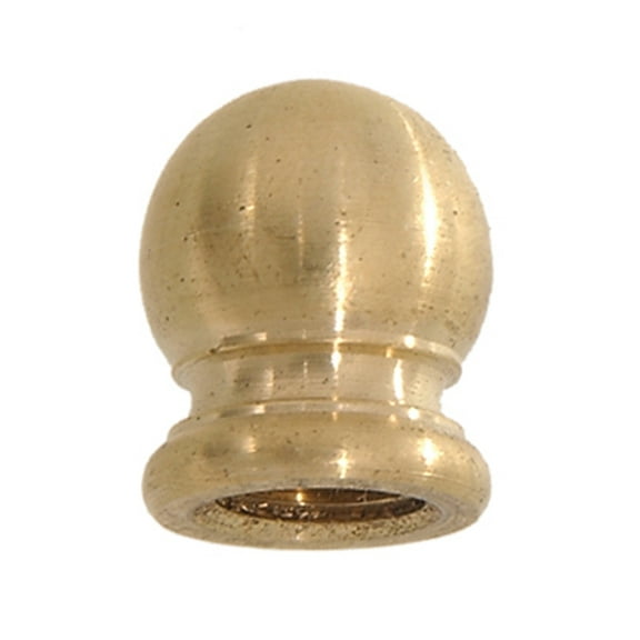 B&P Lamp® 3/4 Inch Height, Round Brass Finial Knob, Tapped 1/8F, Unfinished