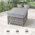 thumbnail image 5 of ODELIO 7-Piece All-Weather Willow Outdoor Conversation Set, 55000 BTU Fire Pit Table, Multifunctional Patio Set for Porch, Terrace & Backyard, 5 of 9