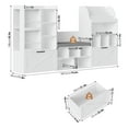 thumbnail image 4 of Homfa Kids Bookcase with Reading Nook, 75" W Kids Toy Storage Organizer with 2 Drawers, Kid Bench for Playroom Kids Room Living Room, White, 4 of 7
