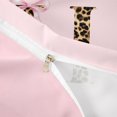 thumbnail image 4 of meiyoeat Pink Print Alphabet Bedding,Cheetah Bow Tie Initial Design Duvet Cover Full For Girl,Pink Reversible,3-Piece,1 Duvet Cover and 2 Pillowcases, 4 of 6