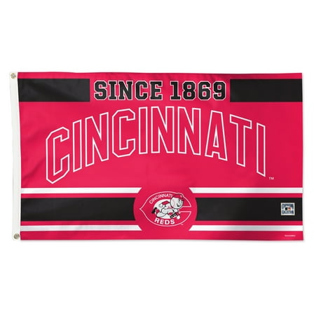 WinCraft Cincinnati Reds 3' x 5' Single-Sided Franchise Establishment Deluxe Flag