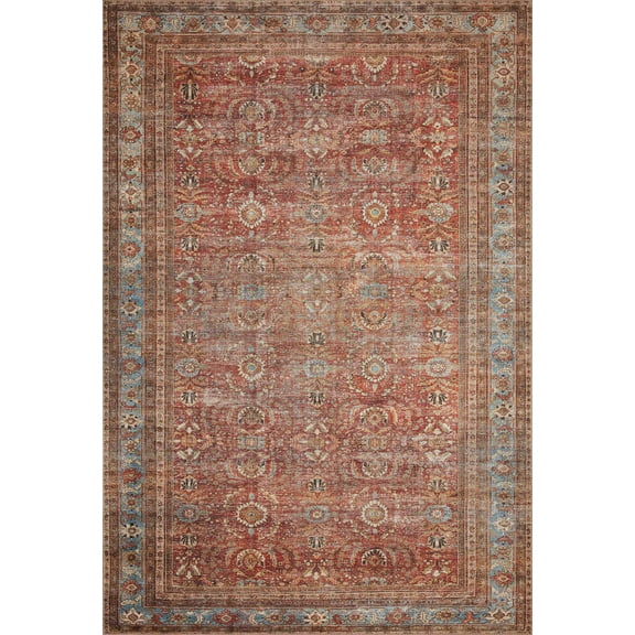 Echo Loom Anabella Brick / Blue 2'-0" x 5'-0" Accent Rug