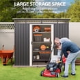 thumbnail image 5 of Aiho 7.4' x 5.3' Metal Storage Shed, Outdoor Lockable Shed with Transparent Panel Windows & Vents for Yard, Garden - Dark Gray, 5 of 9