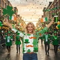 thumbnail image 3 of Uootdi St Patricks Day 3/4 Sleeve Shirt for Women Plus Size Funny Cute Saints Patrick's Tops Irish Shamrocks Printed Outfit Gift, 3 of 6