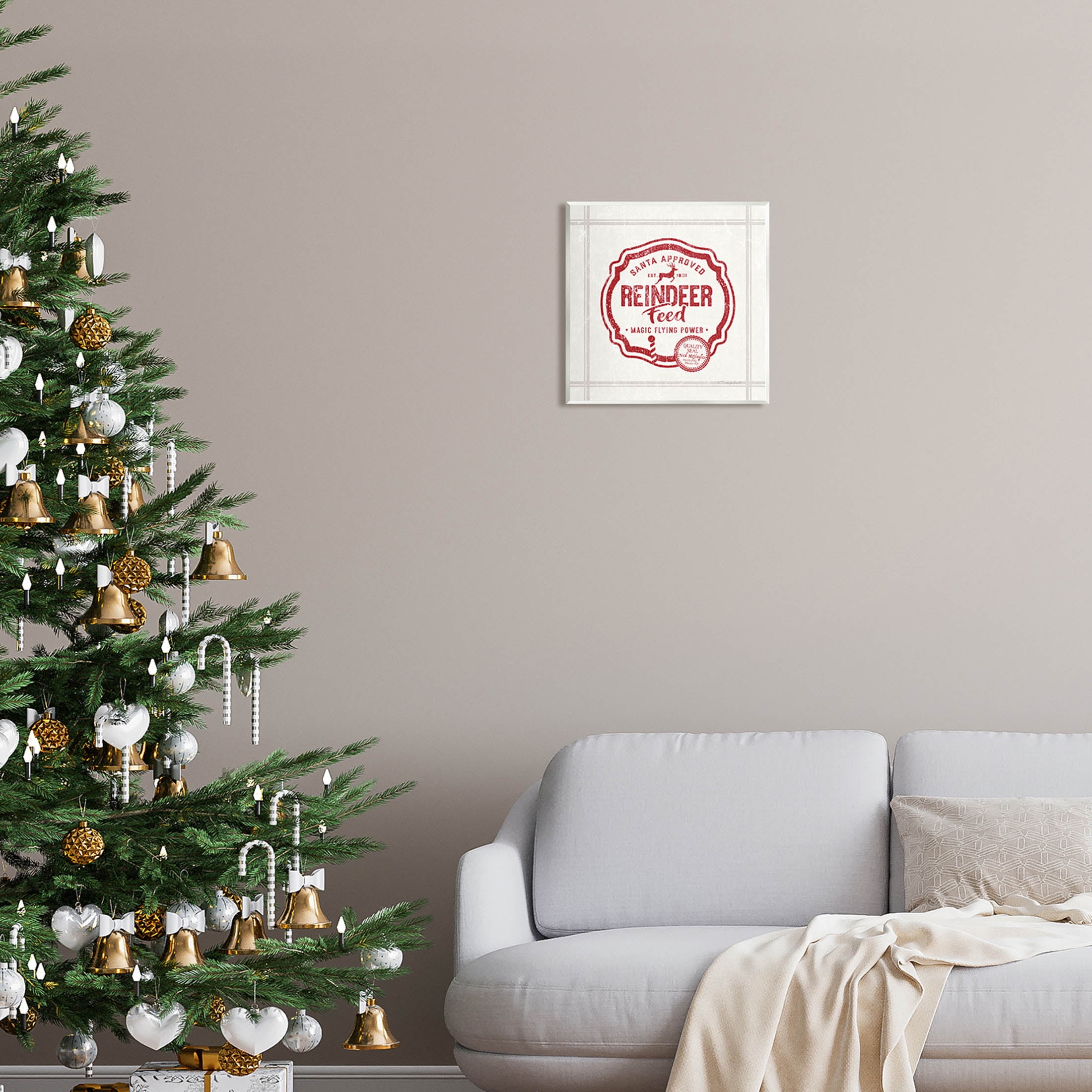 Vintage Christmas Reindeer Feed Holiday Graphic Art Unframed Art Print Wall Art
