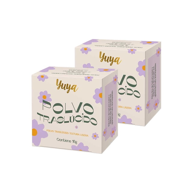 Yuya - Paquete de 2 polvos traslúcidos, textura sedosa con ingredientes naturales, 16g c/u