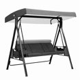 thumbnail image 2 of Outdoor Swing Canopy Replacement Cover 3 Seater; Universal Patio Swing Cover, Waterproof Replacement Canopy Top Cover for Garden Swing Chair Patio Hammock (Swing not Included), 2 of 8