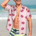 thumbnail image 5 of Picia Cute Pig Nose Gentle Cotton Regular Fit Short Sleeve Casual Hawaiian Shirt for Men-Medium, 5 of 9
