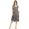 thumbnail image 5 of Sakkas Magdilena Stonewashed Corset Front Embroidered Dress - Grey - S/M, 5 of 5